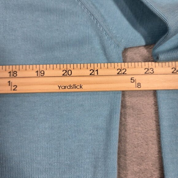 Bob Mackie Sweater Large Blue Black Embroidered Floral Boho Artsy Tunic NEW - Picture 7 of 8